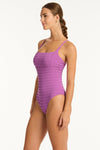 Palisades Square Neck Bralette One Piece - Palisades Orchid - Sea Level Australia 