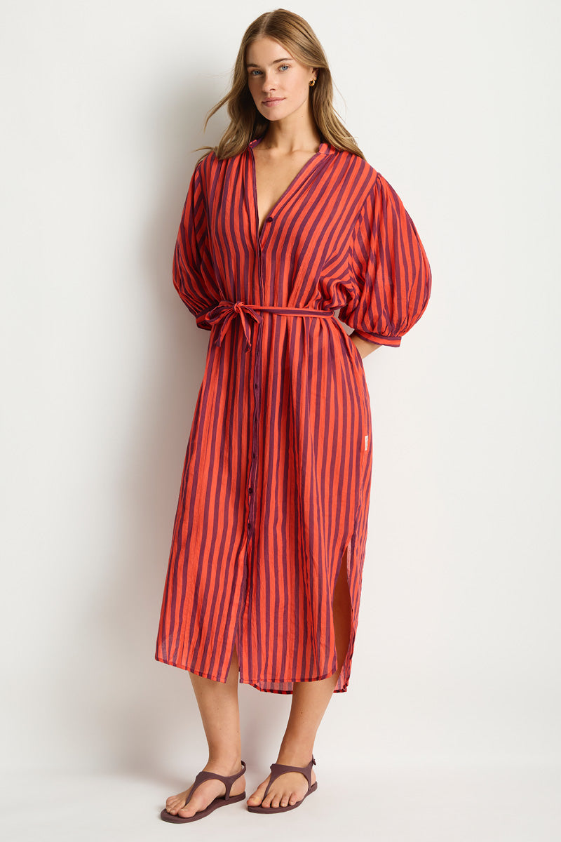 boho maxi shirt dress Organic Cotton Shirt Dress with Pockets | Relaxed Button-Down Maxi Dress - Beach Coverup- Bohemian Shirt Dress