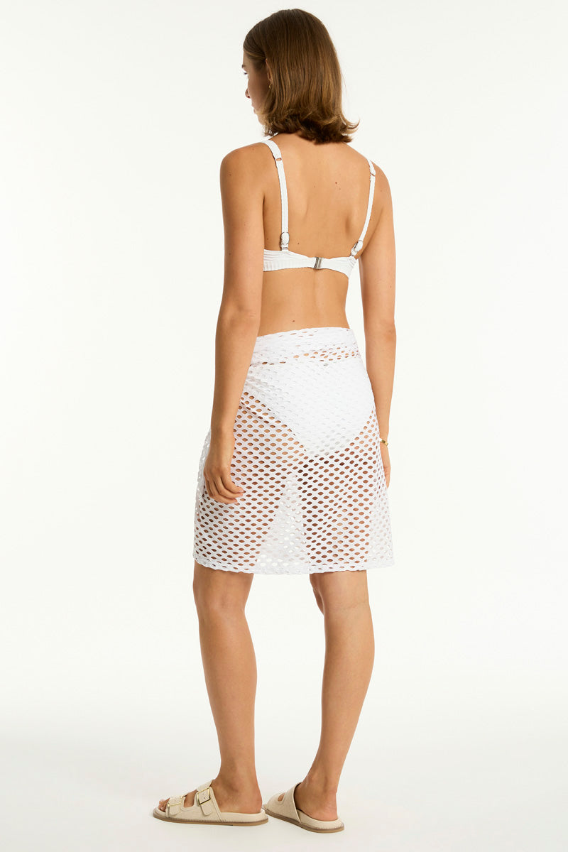 White Castaway Mid Length Mesh Wrap in Sea Level | Sea Level Australia 