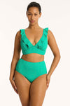 Capri Frill Bra in Capri Evergreen | bond-eye swim