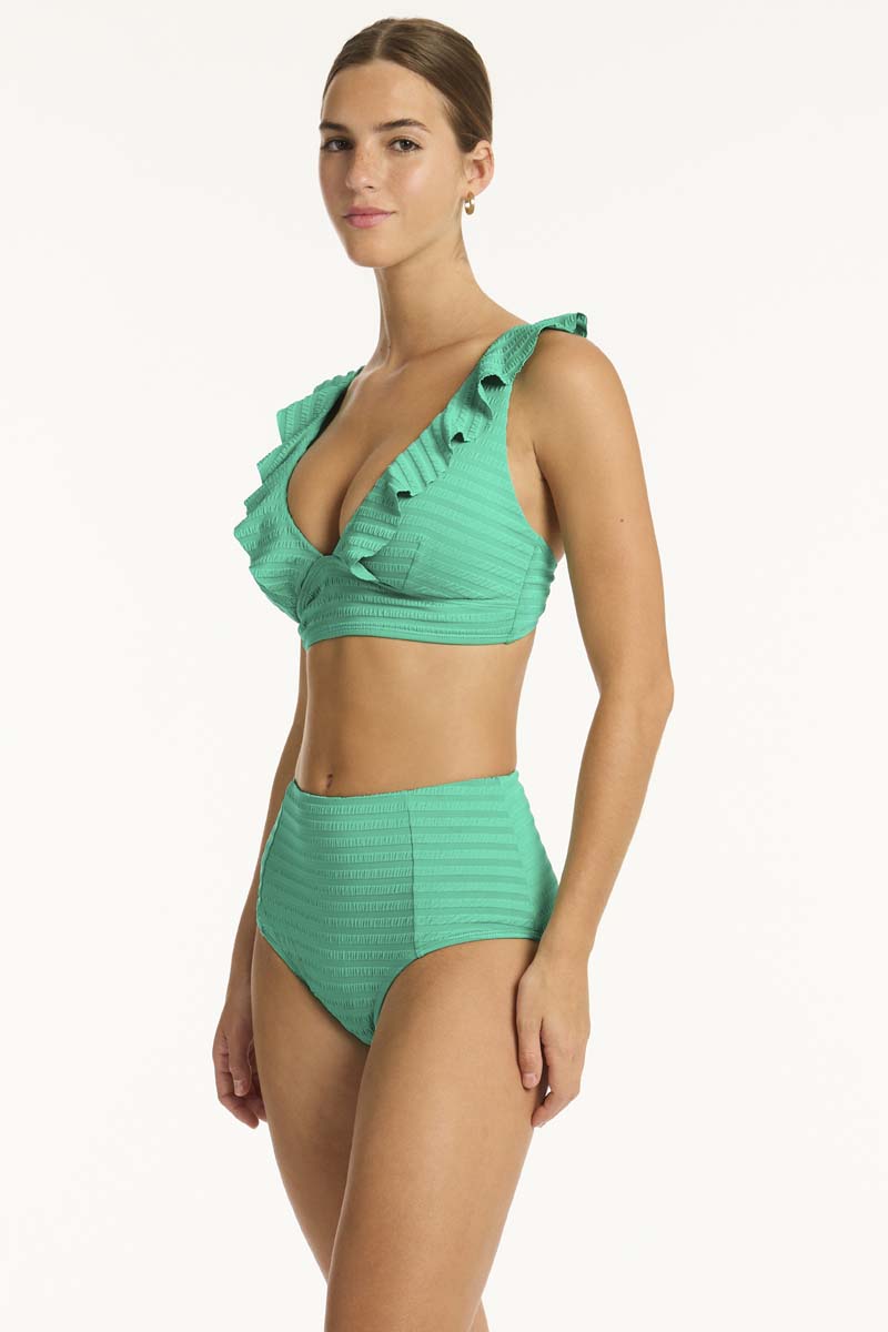 Capri Panelled High Waist Pant in Capri Evergreen | bond-eye swim