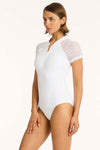 Drift Short Sleeve One Piece in Drift White | bond-eye swim