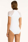 Drift Short Sleeve One Piece in Drift White | bond-eye swim