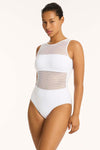 Drift High Neck One Piece in Drift White | bond-eye swim