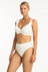 Interlace Frill DD/E Underwire Bra - Interlace White - Sea Level Australia 