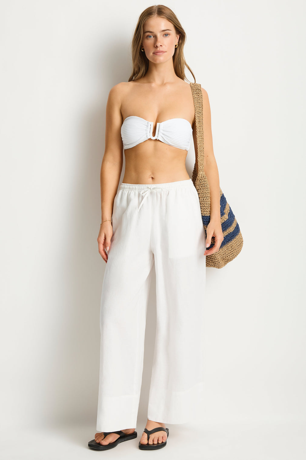 Shore Linen Palazzo Pant in  | Sea Level Australia 