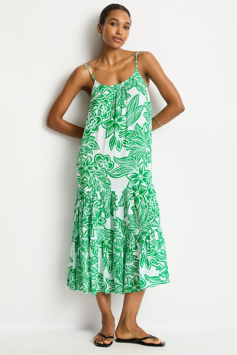 Palmera Resort Tiered Midi Sundress