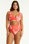 Aloha Cross Front Multifit Bra - Aloha Flame - Sea Level Australia 