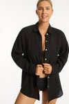 Black Sunset Beach Shirt - Sunset Black - Sea Level Australia 