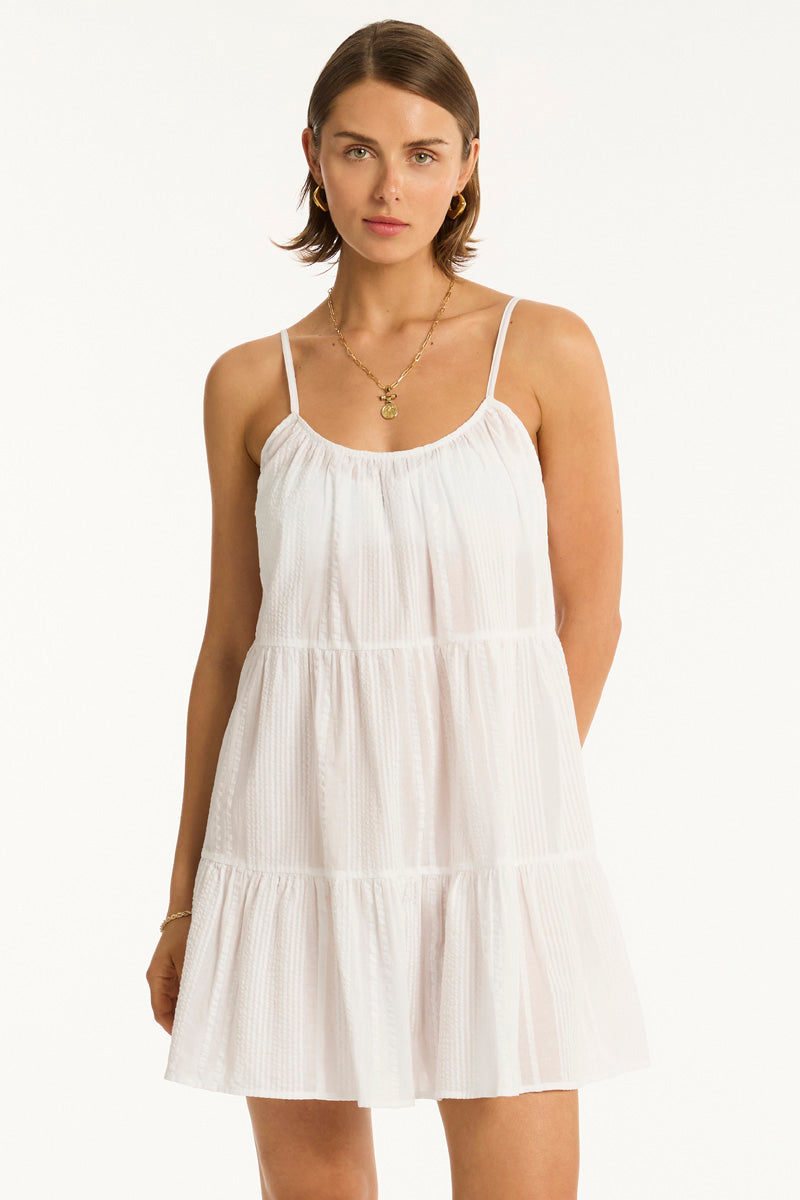 Heatwave Short Sundress in Heatwave White | Sea Level Australia 