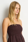 Ripples Shirred Bandeau Top