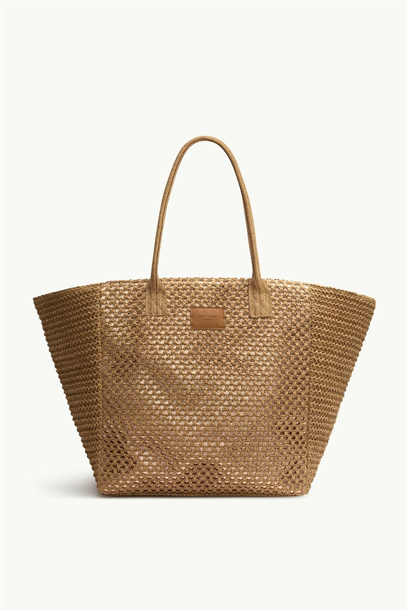 Sienna Beach Tote in Natural - Ghost Front
