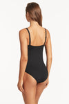 Scalloped Square Neck Bralette One Piece - Scallop - Sea Level Australia 