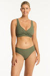 Spinnaker Cross Front Multifit Bra - Spinnaker Khaki - Sea Level Australia 