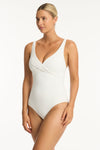 Spinnaker Cross Front One Piece - Spinnaker White - Sea Level Australia 