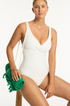 Spinnaker Cross Front One Piece - Spinnaker White - Sea Level Australia 