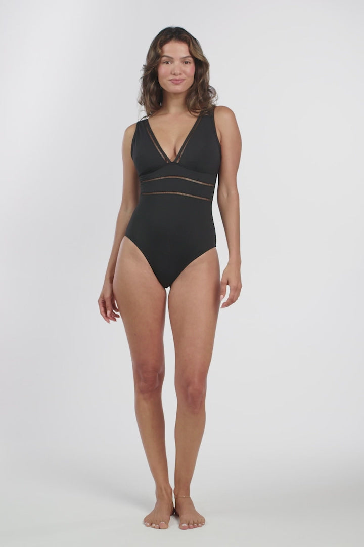 Eco Essentials Spliced One Piece - Eco Essentials Black - Sea Level Australia