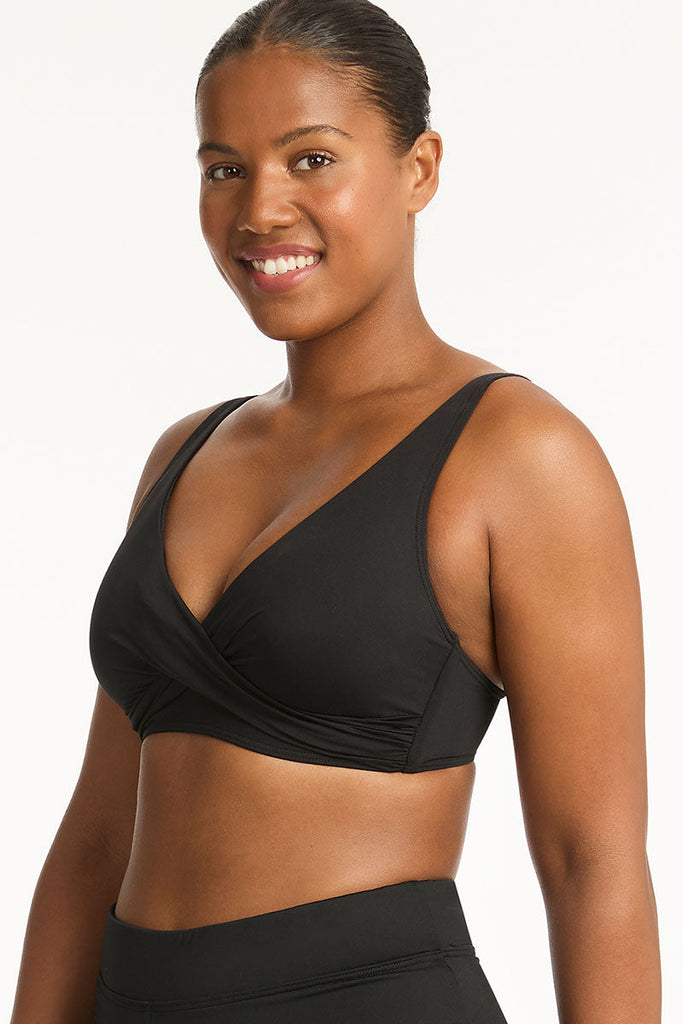 Essentials Cross Front Moulded Underwire Bra by Sea Level Australia Online, THE ICONIC