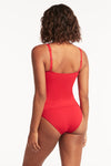 Eco Essentials Twist Front Singlet - Eco Essentials Red - Sea Level Australia 
