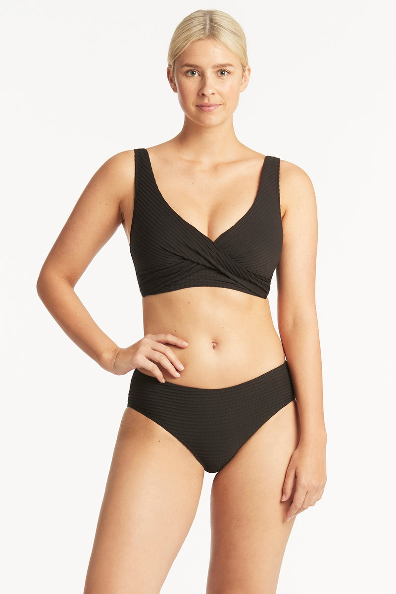 Spinnaker Mid Bikini Pant - Spinnaker Black - Sea Level Australia 