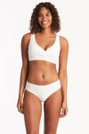 Spinnaker Cross Front Multifit Bra - Spinnaker White - Sea Level Australia 