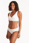 Spinnaker Cross Front Multifit Bra - Spinnaker White - Sea Level Australia 