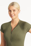 Eco Essentials Short Sleeve Rash Vest - Eco Essentials Khaki - Sea Level Australia 