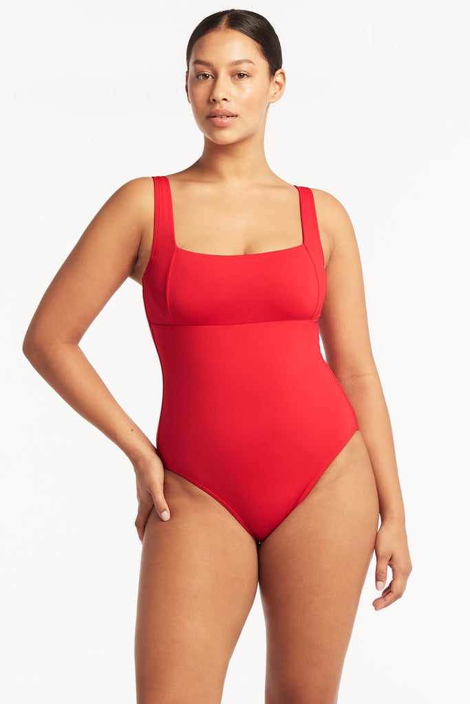 Sea Level Eco Essentials Short Sleeve A-DD Cup One Piece Swimsuit