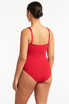 Eco Essentials Square Neck One Piece - Eco Essentials Red - Sea Level Australia 