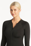 Eco Essentials Long Sleeve Rash Vest - Eco Essentials Black - Sea Level Australia 