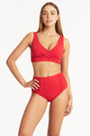 Eco Essentials Cross Front Multifit Bra - Eco Essentials Red - Sea Level Australia 