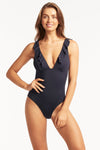 Eco Essentials Frill One Piece - Eco Essentials Night Sky - Sea Level Australia 