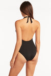 Eco Essentials Keyhole Halter One Piece - Eco Essentials Black - Sea Level Australia 