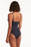 Eco Essentials Cross Front One Piece - Eco Essentials Night Sky - Sea Level Australia 