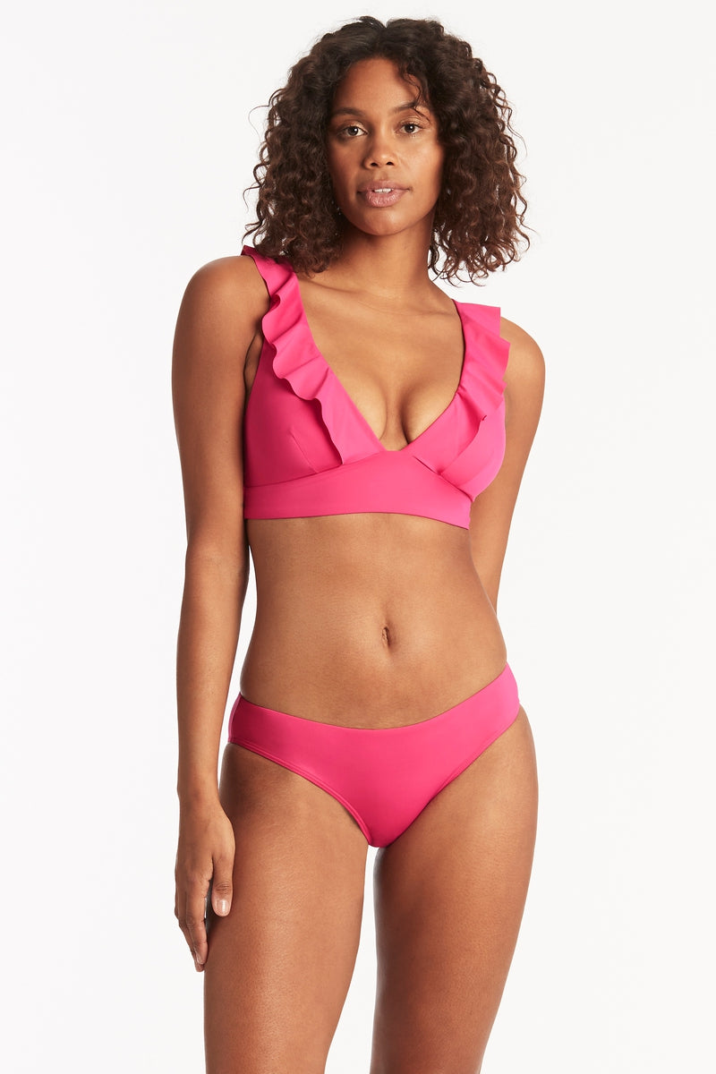 Eco Essentials Frill Bra - Eco Essentials Hot Pink - Sea Level Australia 