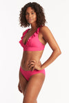 Eco Essentials Frill Bra - Eco Essentials Hot Pink - Sea Level Australia 