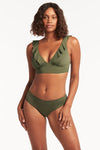 Eco Essentials Frill Bra - Eco Essentials Khaki - Sea Level Australia 