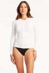 Eco Essentials Long Sleeve Rash Vest - Eco Essentials White - Sea Level Australia 