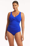 Eco Essentials Cross Front One Piece - Eco Essentials Cobalt - Sea Level Australia 