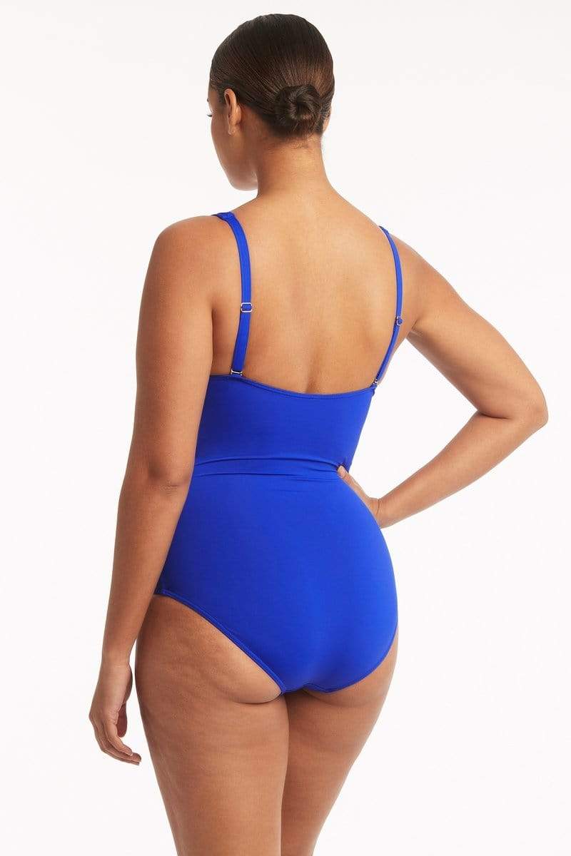 Eco Essentials Cross Front One Piece - Eco Essentials Cobalt - Sea Level Australia 