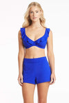 Eco Essentials F Cup Frill Underwire Bra - Eco Essentials Cobalt - Sea Level Australia 