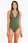 Eco Essentials Spliced One Piece - Eco Essentials Khaki - Sea Level Australia 