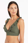 Eco Essentials Frill Bra - Eco Essentials Khaki - Sea Level Australia 